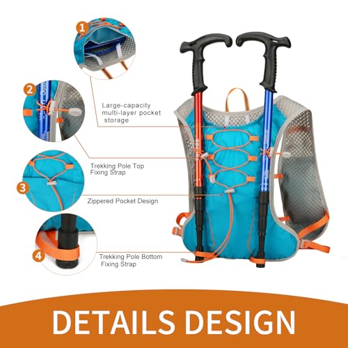 IEJ Running Hydration Vest with 500ml Soft Flask for Marathon - color: Blue