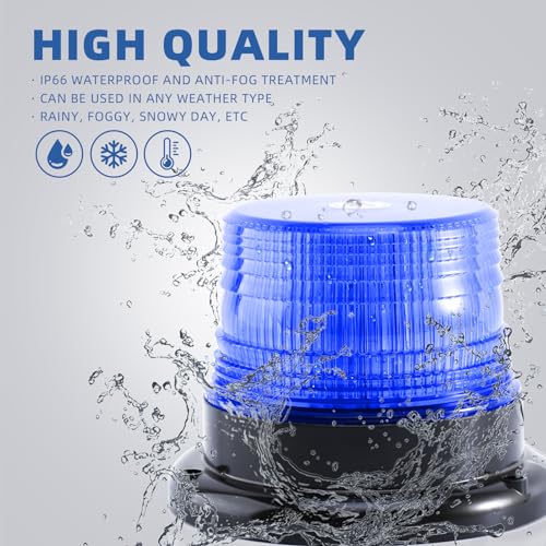 Blue Rooftop Beacon Strobe Lights w/Magnetic Base, 1-Pcs - color: 1× Blue