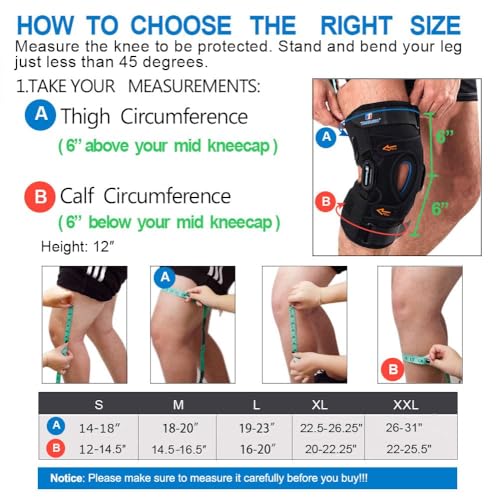 XL Plus Size Hinged Knee Brace with GEL Patella for Women Men Meniscus Tear - size: X-Large