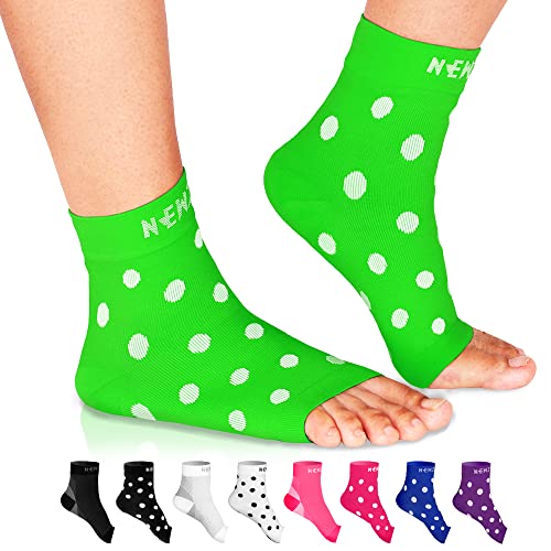 NEWZILL Plantar Fasciitis Socks Arch Support Foot Care Compression Sleeve - color: Green With White Polka Dots, size: Small-Medium