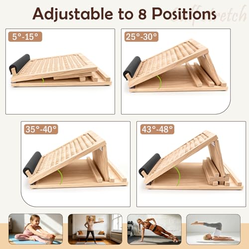 Wooden Slant Board for Exercise, Calf Stretch Board 300lb Capacity