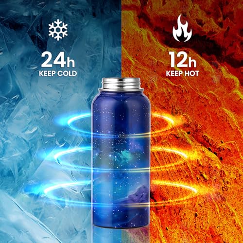 RAYMYLO Insulated Water Bottle 32 oz, Triple Wall Vacuum Stainless Steel - color: Aurora Purple, size: 32 Ounces