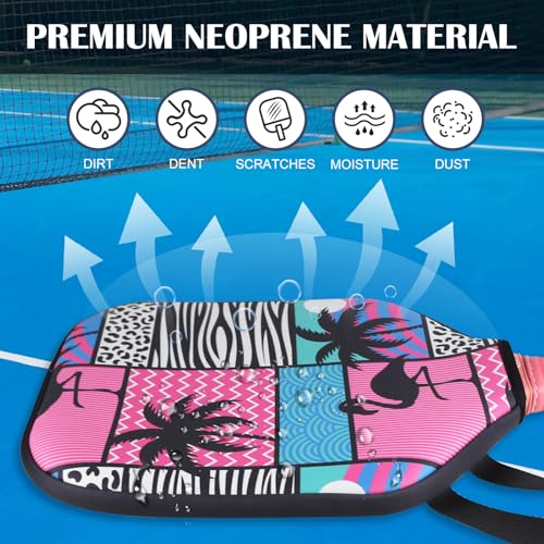 Pickleball Paddle Cover, Neoprene Sleeve 11.8 x 9.05 in - color: Hawaii 1 Pc