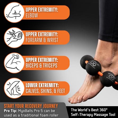 PRIMEKINETIX MyoBalls Foam Roller - Foam Rollers for Muscles, Enhanced Mobility, Deep Tissue & Full Body Massage, Trigger Point Therapy, for Athletes & Active Lifestyles, 1 Set of 5 Balls, Black - size: MyoBalls Pro 5