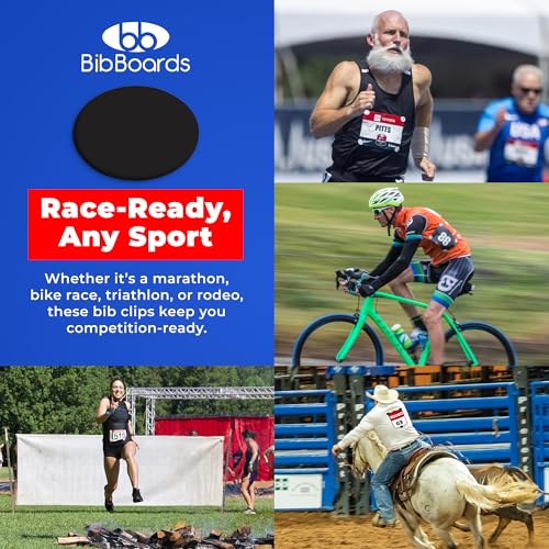 BibBoards bibSNAPS Race Bib Clips, Solid Black, 4 Pack - color: Solid Black