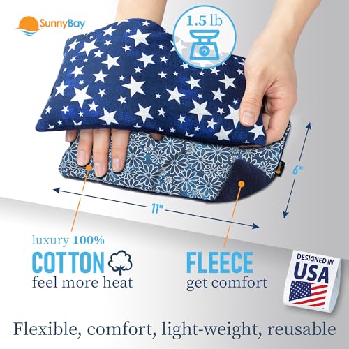 SunnyBay Heating Pad, Neck and Shoulder Wrap, 6x11 inch, Star Daisy - color: Blue Star and Royal Flower