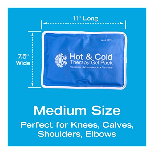 Roscoe Medical Gel Soft Flexible Ice Packs for Injuries, Reusable Freezer Hot and Cold Pack, Cold Compress & Cooling Gel Pad for Shoulder, Hip, Leg, Arm, Ankle & Foot Injury, 7.5 x 11 Inches, Medium - size: Medium, 7.5" x 11"
