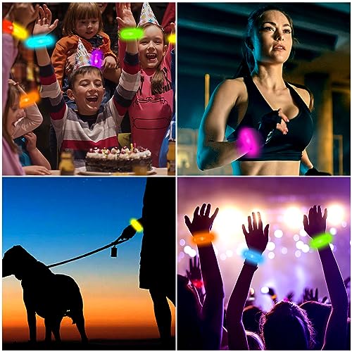 4 Magic Band Pack | Glow in The Dark | Flashing Light up for Concerts | Running Lights for Runners | Glow in The Dark Bracelets | Led Bracelet - color: White