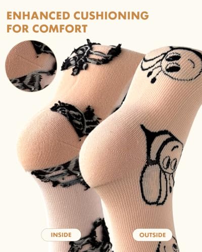 Cute Compression Socks for Women - color: Nature Design, size: Large-X-Large