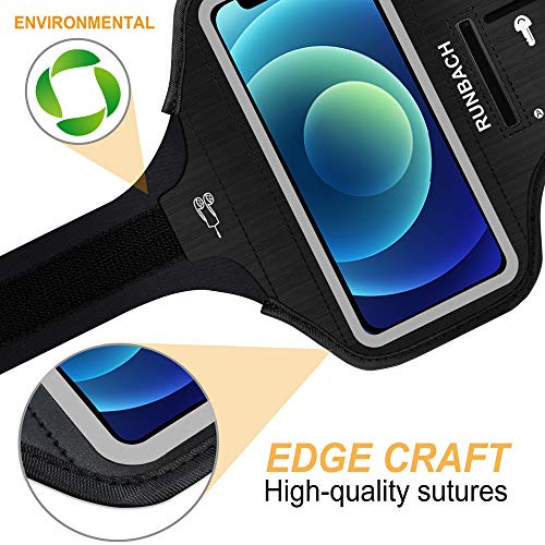 Armband for iPhone 13 Mini/12 Mini/11 Pro/iPhone X/XS,Sweatproof Running Exercise Gym Bag with Card Slot(Black)