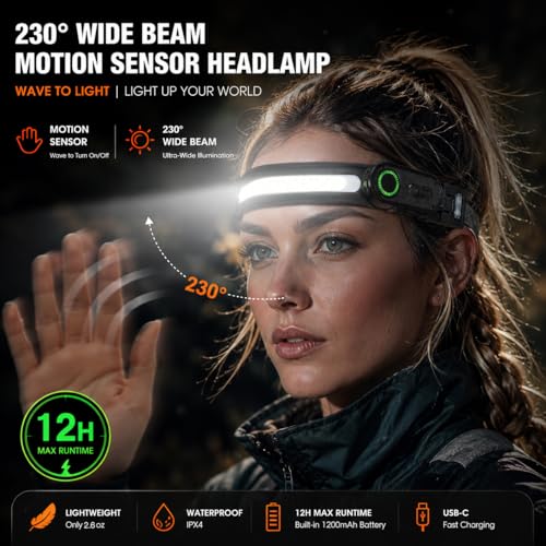 3-in-1 Headlamp, Portable Night Running Light, Magnetic Work Light, Rechargeable LED Foldable Flashlight with 8 Light Modes, Ideal for Dog Walking, Night Running, Camping & Hiking