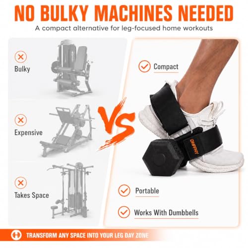 Monkey Foot Dumbbell Attachment for Glute Kickbacks & Leg Workouts, Adjustable Ankle/Foot Strap for Home Gym, Dumbbell Lifting Attachment for Hamstring Curls, Foot Weight Training Equipment - size: 1PCS