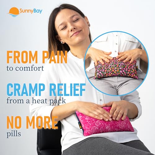 SunnyBay Heating Pad, Neck and Shoulder Wrap, 6x11 inch, Pink - color: Hot Pink and Red Flower