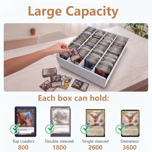 RLAVBL 2-Pack 3600 Count Trading Card Storage Box, Cardboard Card Boxes - size: 2 Pack (4 Row)