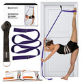 Stretching Strap with Door Anchor for Splits and Flexibility Training - color: Purple