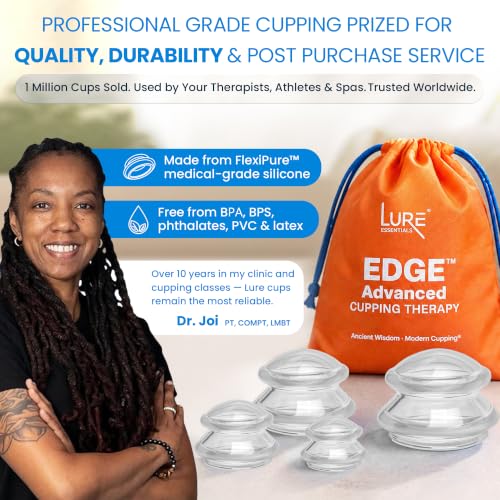 Silicone Cupping Set, Cupping Kit for Massage Therapy and Cellulite, 4 Cups - color: Clear, size: 8 Count