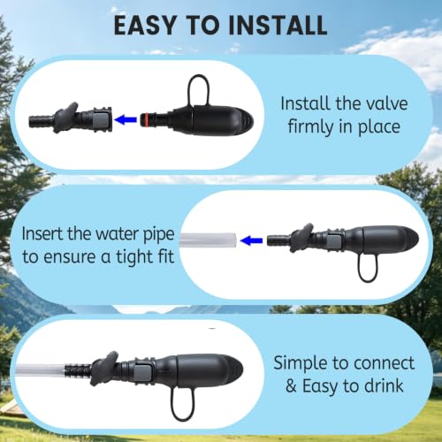 Hydration Bladder Bite Valve Replacement Mouthpiece Fit for Any Water Backpack and Most Brands, with Manual Switch Valve - color: 2 Pack removable black