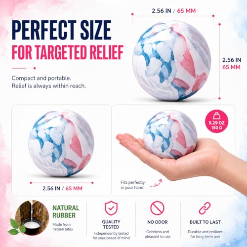 FITZELAR 2PCS Massage Lacrosse Balls for Myofascial Release, Quality Certification, Massage Deep Tissue for Foot Back Shoulder Feet, Trigger Point Therapy, Relieving Muscle Pain (2 Pieces) - color: Multicolor