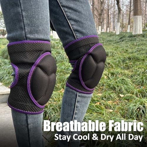 Women Brearhable Knee Pads for Gardening, Lightweight Foam Cap, Purple S - color: Purple, size: Small