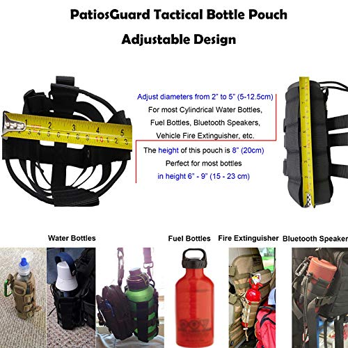 Molle Tactical Water Bottle Holder Pouch Adjustable for 16oz-50oz Bottles - color: Green