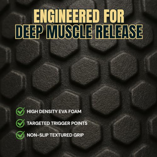 Foam Roller for Muscle Massage, Stiff Back Pain Relief, Physical Therapy, Deep Tissue, Exercise Equipment for Home Gym, Stress, Yoga, Pilates for the Fit Citizen (Black, Large 24 x 6 Inches) - size: Large 24 x 6 Inch
