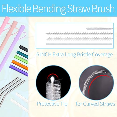 Bottle Cleaner Brush Set - 8 Pack Bottle Brushes for Cleaning