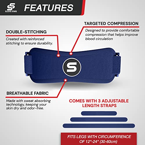Sleeve Stars Patella Knee Strap and Turmeric Curcumin Supplement Bundle Patellar Tendon Support Knee Brace for Running Sports Arthritis Knee Pain Relief Osgood Schlatter Runner’s Knee Joint Support Mo