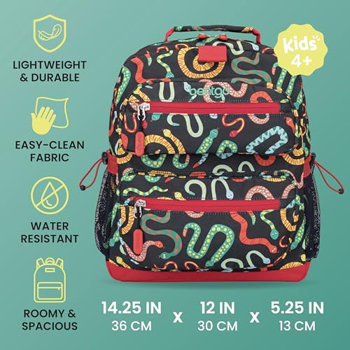 Bentgo Kids Print Durable & Water-Resistant Backpack - color: Sssnakes, size: Kids Medium