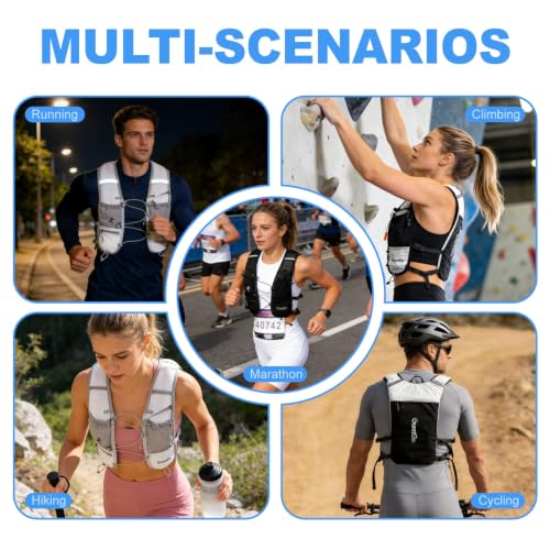Running Vest with Adjustable Chest Straps for Women Men Hydration Vest for Marathon Jogging Hiking Cycling - size: Gray, style: Only Running Vest