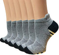 Sooverki Copper Compression Socks Women and Men 6 Pairs - Circulation Arch Support Plantar Fasciitis Running Ankle Socks - color: A3 - 6 Gray No Show, size: Small-Medium
