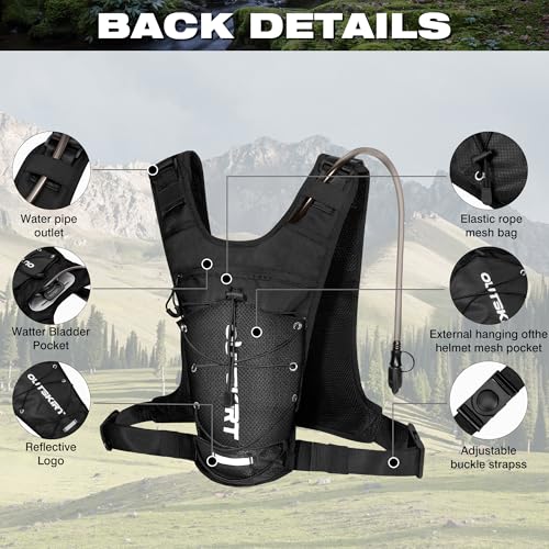 OUTSKIRT Hydration Backpack Vest Bag Lightweight Adjustable Pack with 2L Water Bladder Chest Bag for Hiking Cycling Hunting Climbing for Women and Men