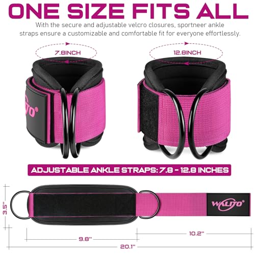 Ankle Straps for Cable Machines, Leg Straps for Glute Kick Back Accessories - color: Black Rose