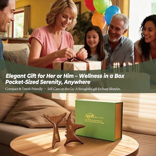 Wooden Gua Sha Tool Set for Face & Targeted Body Massage –Trigger Point Massage, Multi-Angle Manual Acupressure Tools with Gift-Ready Box for Self-Care & Relaxation - size: moderate size