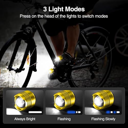 Rechargeable Clog Lights 2PCS, LED Shoe Clip Flashlight with 3 Modes, Waterproof Shoe Charm Accessories for Walking, Running, Camping – Adults & Kids (6 Colors) - color: Gold