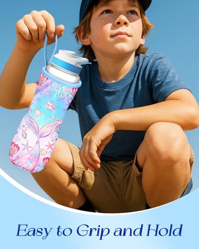 Water Bottle Sleeve for Cirkul 22 oz - Bottles Cover Holder Carrier Bag with Handle Strap - color: Blue Pink
