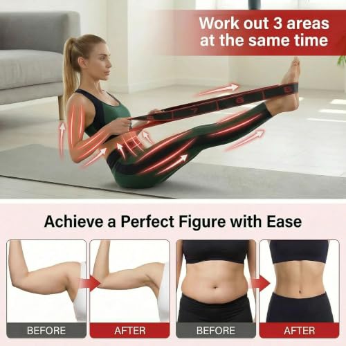 Resistance Bands for Legs: Numbered Stretch Bands for Exercise Yoga - color: Black