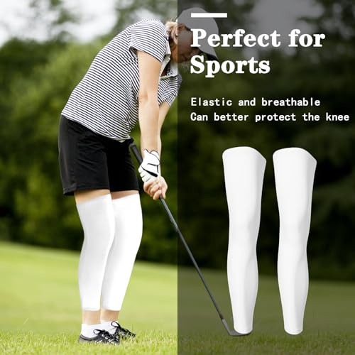 Skylety Compression Leg Sleeves Men Women - color: White, size: Small