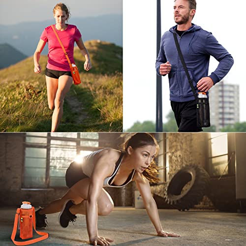 Tainehs Water Bottle Holder Carrier with Adjustable Shoulder Strap - Beach & Sports Bottle Bag for Hiking, Gym, Camping, Walking, Travel - color: Pink/Rose Pink