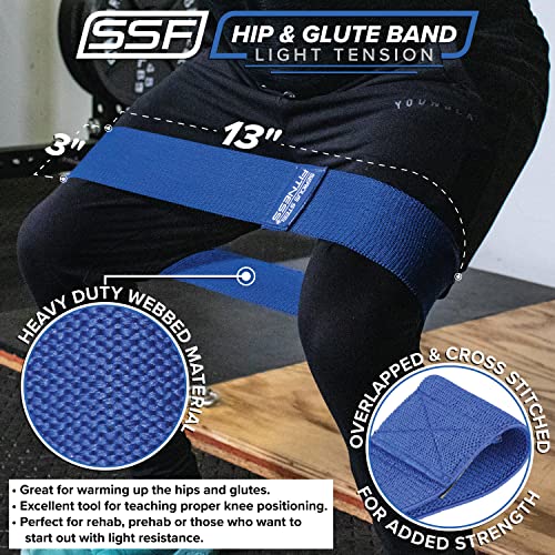 Serious Steel Fitness Hip and Glute Activation Band | Squat & Deadlift Warm-up Band for Hips and Glutes - color: Regular Three Pack (Blue-Medium, Black-Medium, Red-Large)