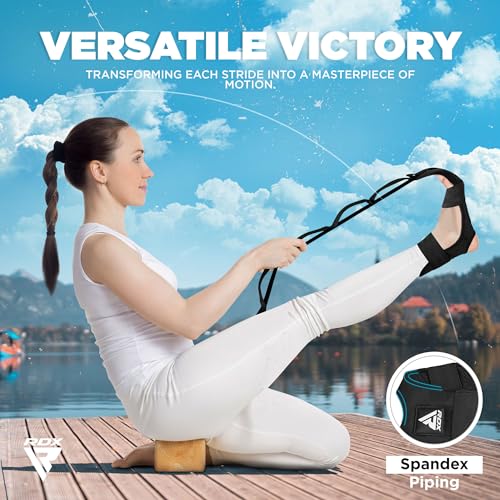RDX Yoga Stretching Strap, Ankle Ligament Stretcher Belt with Loops Ligament Stretch Band, Fitness Leg Stretcher for Plantar Fasciitis, Foot Stretch Assist for Hamstring, Flexibility Exercise - color: Camo Green