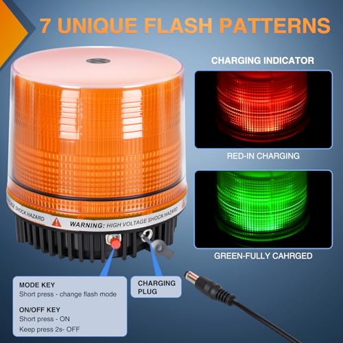 Nilight 18LED Strobe Lights Amber Wireless Rotating Beacon Light - color: Amber
