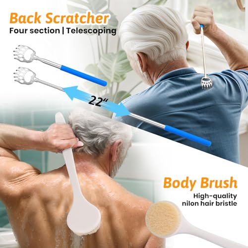CAidRE 7PC Hip Kit, Hip Kit for Seniors Total Hip Replacement Prime, Mobility Aids with Reacher Grabber,Shoe Horn,Sock Aid,Leg Lifter,Shower Brush,Back Scratcher,Car Handle Assist for Surgery Recovery