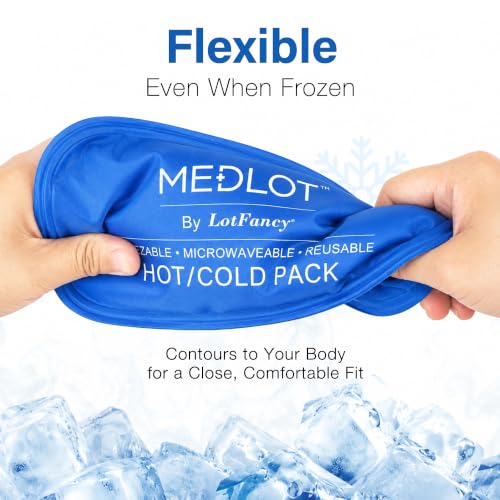 LotFancy Gel Ice Packs, 2pc Reusable Hot Cold Pack for Therapy, Heating Cooling Gel Pad, Pain Relief for Face, Head, TMJ, Wisdom Teeth, Oral Facial Surgery, Sport Injuries, Migraine, Muscle Joint - style: 7.5 x 3.75in (2 Pack for Face Wrap)