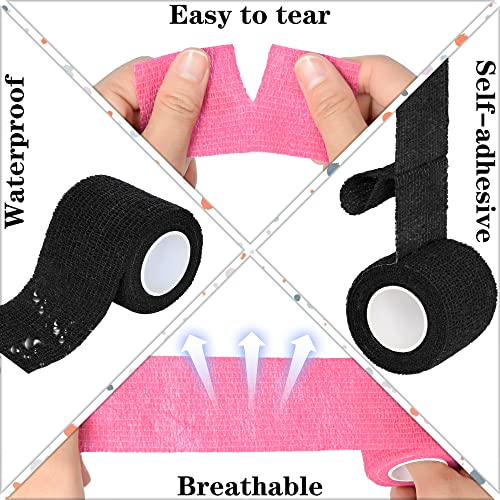 Tindobewan Self Adhesive Bandage Wrap, 2 Inches 8 Rolls Pink - color: Pink, size: 2 Inch