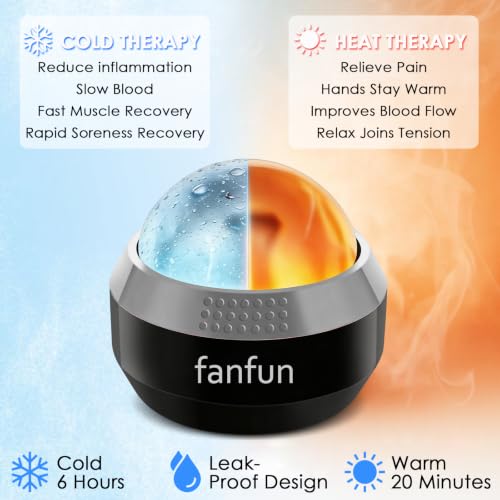 Massage Ice Roller Ball Cold & Heat Therapy Pain Relief Myofascial Release - color: Grey