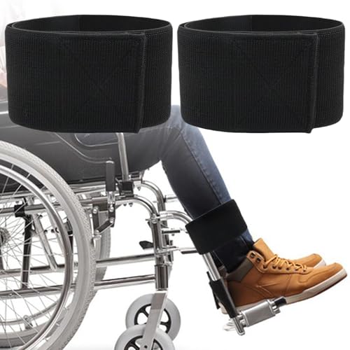 2 Pack Wheelchair Leg Straps - Polyester Material, Reliable & Elastic - Foot, Calf & Seat Belt Restraints for Wheelchair Accessory (Width 4 inches) - size: Self-Adhesive