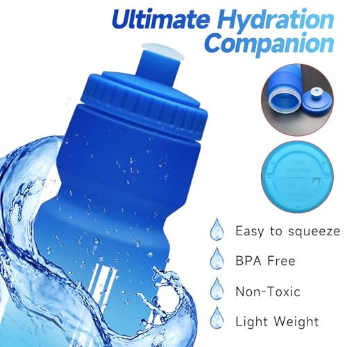 TooLe 24oz Bike Water Bottle, BPA-Free Squeeze water Bottle（ Blue） - color: A-Blue