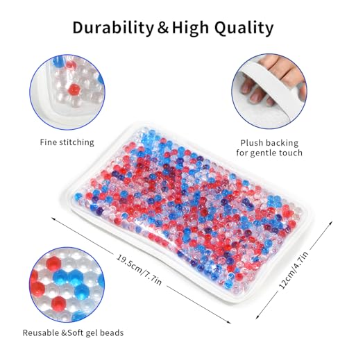 Gel Ice Pack for Injuries Ice Bag with Strap-1 Pack Reusable Hot Cold Pack - color: White-1 Pack