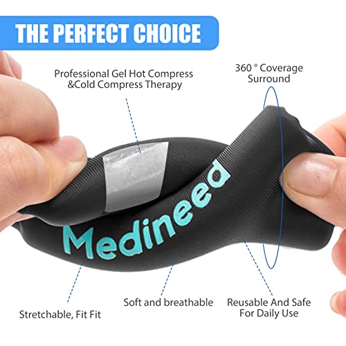 Medineed 2PCS Finger Gel Ice Pack Sleeves, Cold Therapy for Injuries, Black - color: Black