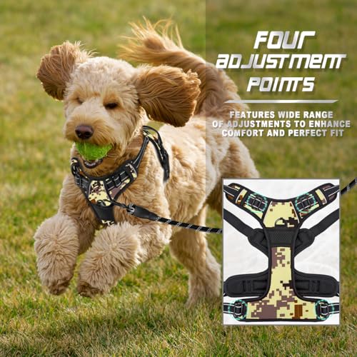 BARKBAY Dog Harness No Pull for Small Sized Dog Front Back Clips,Dog Vest - color: Desert Camo, size: X-Small(Chest:15.5-19.5”)